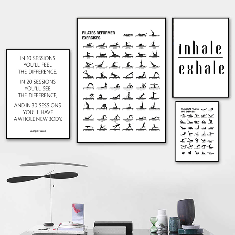 Sustainable Living Guide - Pilates Workout Chart plakat na płótnie