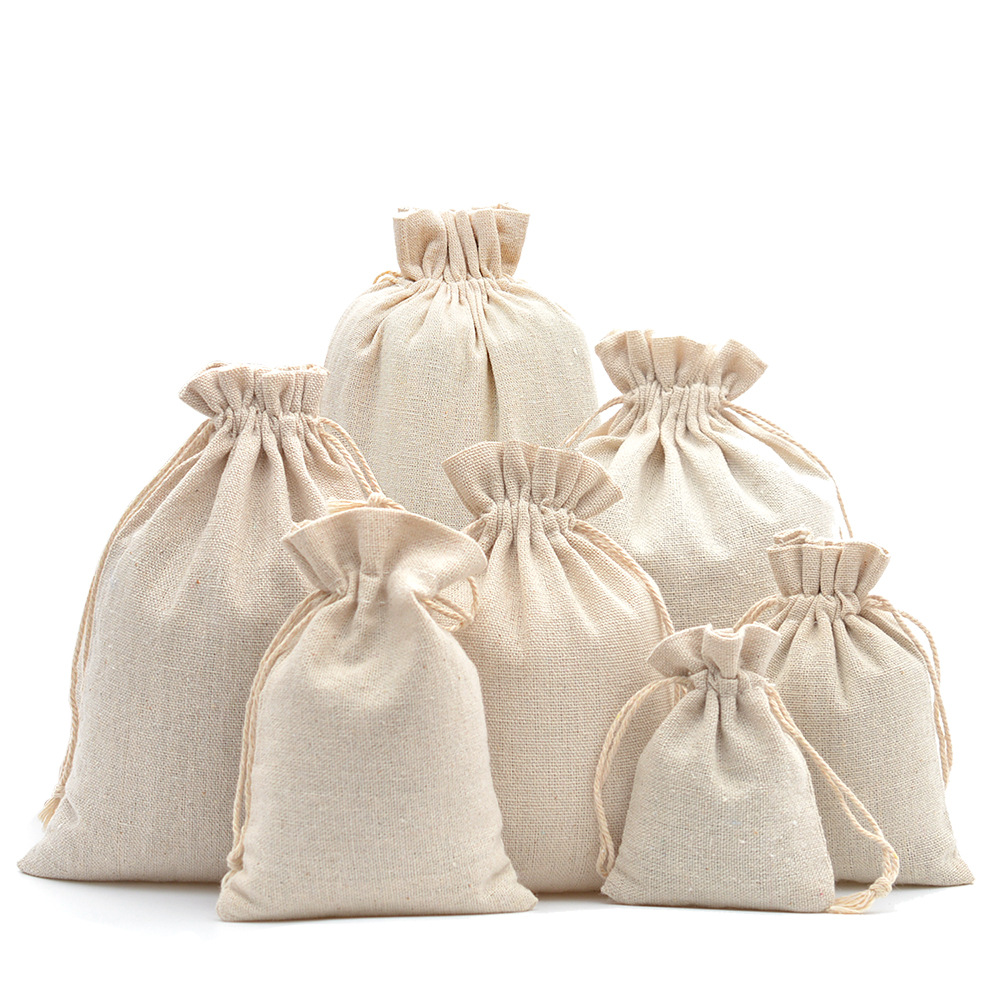 Linen Bag Bulk - 10 sztuk bawełniany lniany worek na