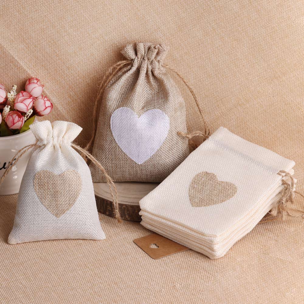 5 sztuk/partia serce lniana to – Linen Bag Bulk recenzja i cena