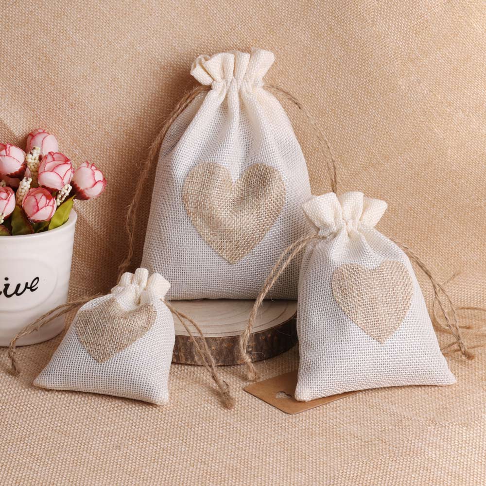 5 sztuk/partia serce lniana to – Linen Bag Bulk recenzja i cena
