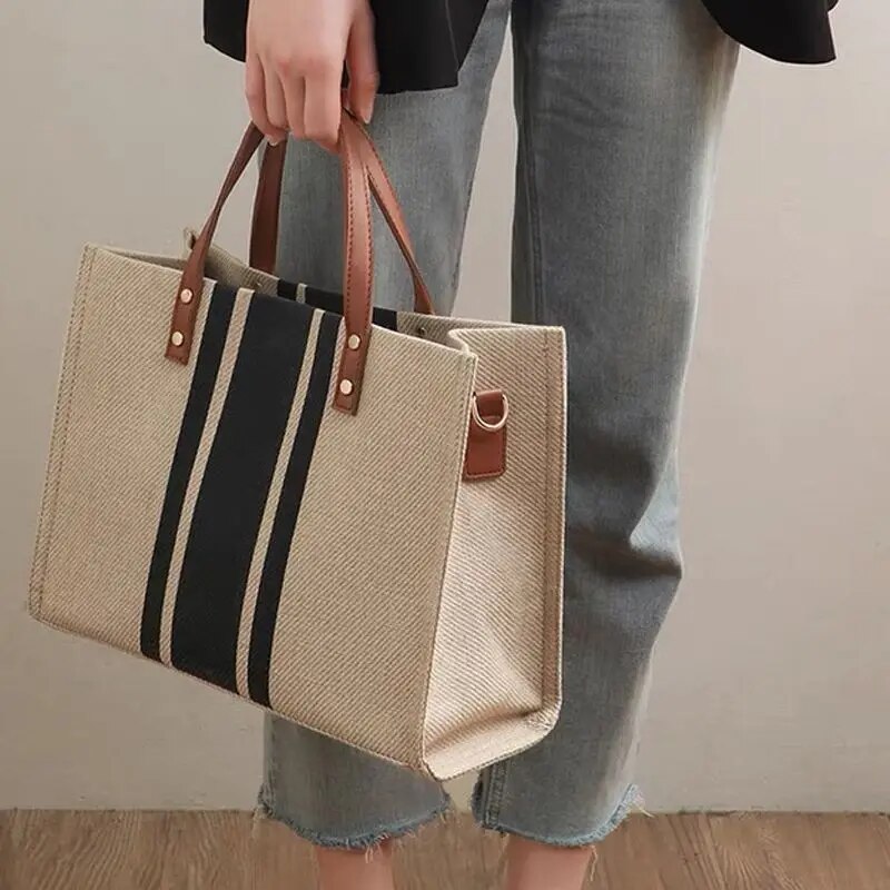Casual Canvas Stripe Pattern W – Linen Bag Bulk recenzja i cena
